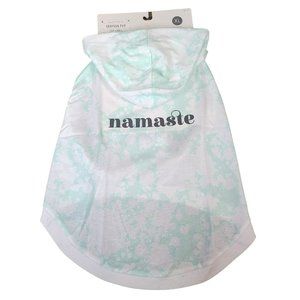 Grayson Pup Pet Dog Hoodie Green Tie Dye NAMASTE Yoga Theme Shirt SZ XL